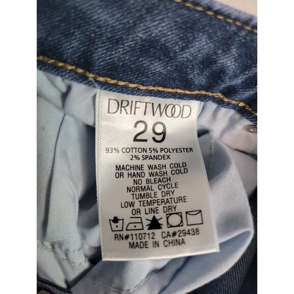 Driftwood Jeans Womens 29 x 27 Blue Floral Embroidered Stella Straight Stretch - Picture 8 of 10